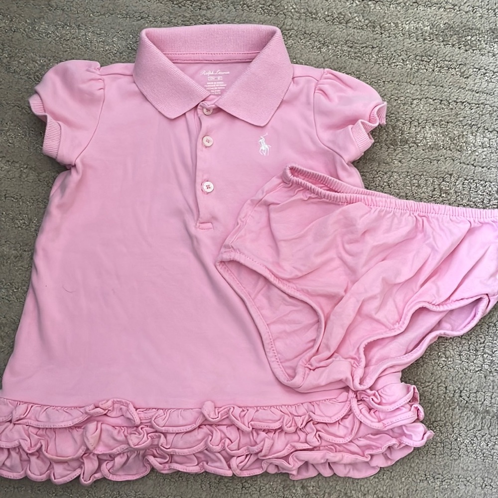 VGUC Ralph Lauren girls polo dress with bloomers